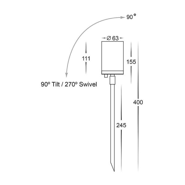 EDEN 5W 12V TRI-COLOUR SOLID COPPER 245MM GARDEN SPIKE LIGHT LED 12V (HV1412T) - Image 2