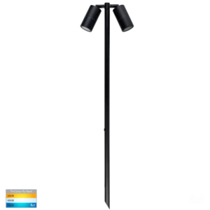 TIVAH 10W 12V TRI-COLOUR LED 1M BLACK DOUBLE GARDEN SPIKE (HV1425T)