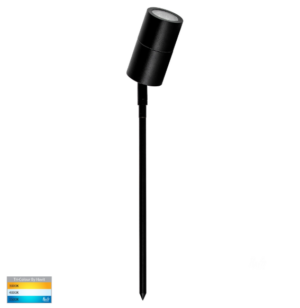 TIVAH 5W 12V TRI-COLOUR LED BLACK 285MM GARDEN SPIKE LIGHT (HV1427T)