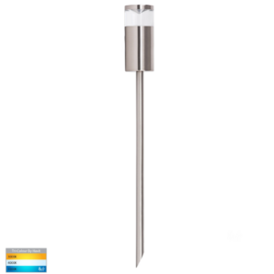 HIGHLITE 5W 12V TRI-COLOUR LED TITANIUM 400MM FIXED GARDEN SPIKE LIGHT (HV1489T-TTM)