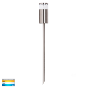 HIGHLITE 5W 12V TRI-COLOUR LED TITANIUM 400MM FIXED GARDEN SPIKE LIGHT (HV1489T-TTM)