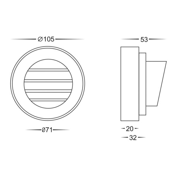 PINTA 2.3W 12V LOUVRED STEP LIGHT 316 STAINLESS STEEL - TRI COLOUR (HV2905T-12V) - Image 3
