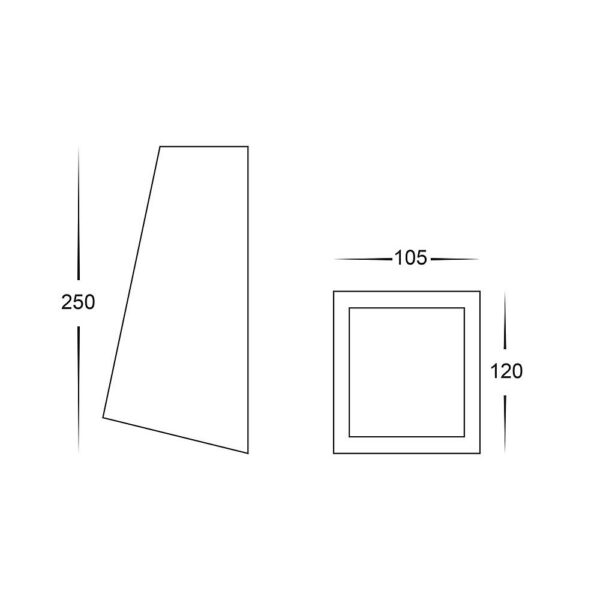 TAPER COPPER WEDGE EXTERIOR WALL LIGHT 9W E27 TRI-COLOUR (HV3601T-CP) - Image 2