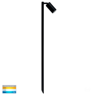 TIVAH 5W 12V TRI-COLOUR LED BLACK 1M GARDEN SPIKE LIGHT (HV1423T)