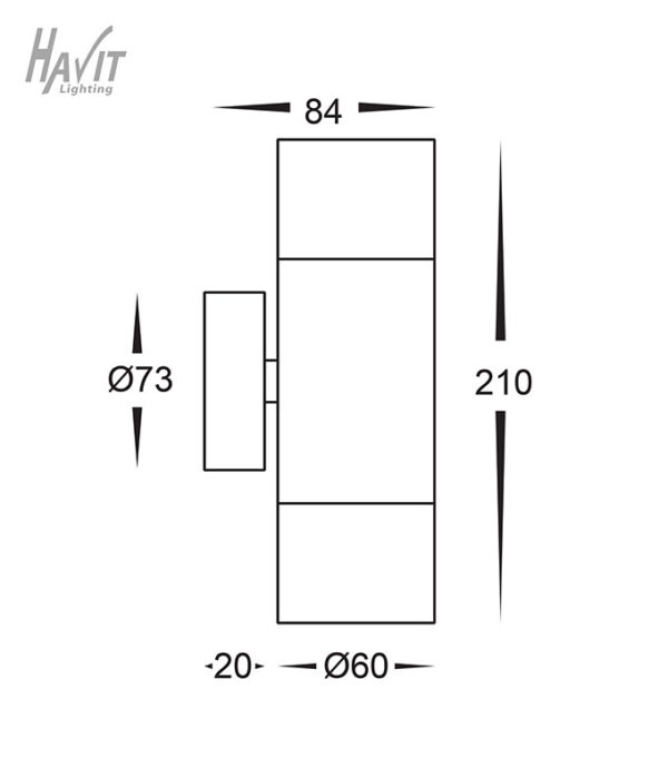 FORTIS 10W TRI-COLOUR LED 304 S/S UP/DOWN WALL PILLAR LIGHT (HV1072T) - Image 2