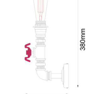 STEAM 1LT AGED IRON WALL LIGHT - Image 3
