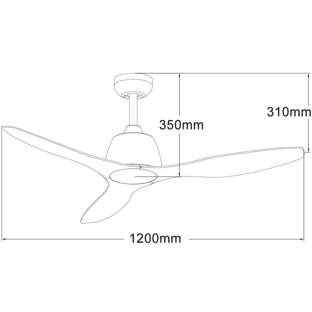 Elite 48 Ceiling Fan White Mef133ww