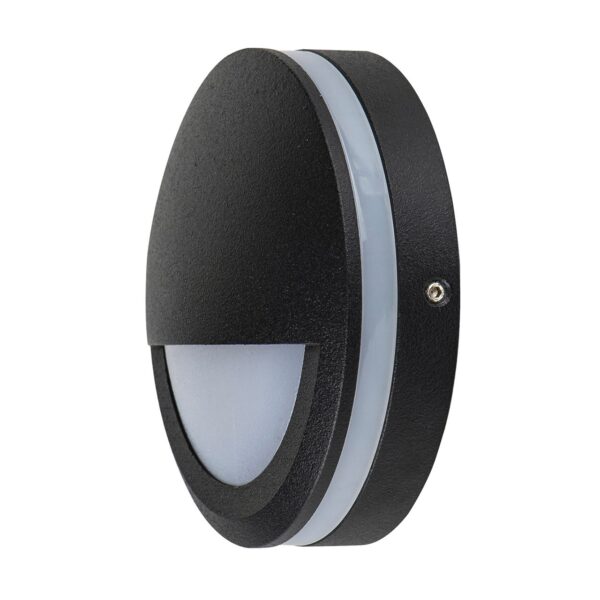 NAVA 5W 240V TRI-COLOUR LED SURFACE MOUNT EYELID STEPLIGHT BLACK (HV2961T-BLK-240V) - Image 2