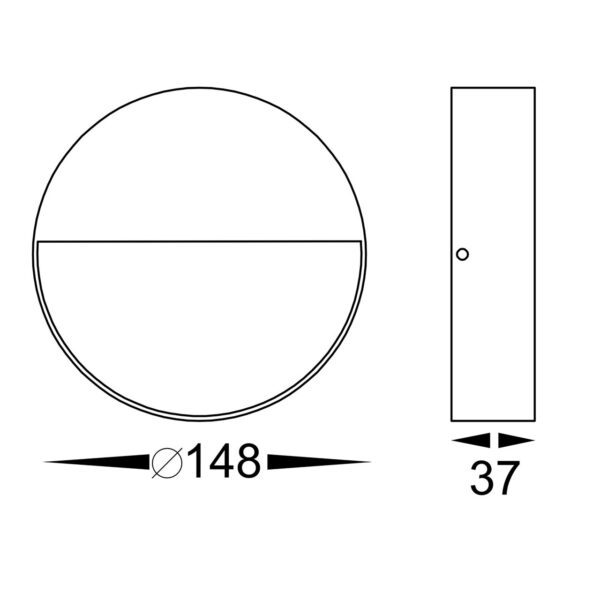 VIRSMA BLACK ROUND 4W LED EXTERIOR STEP LIGHT 240V (HV3277T-BLK-240V) - Image 2