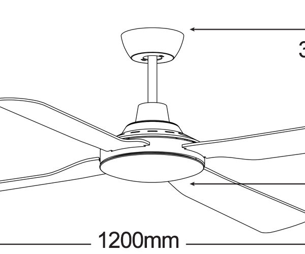 Discovery 48 Abs White Ceiling Fan Mdf124w