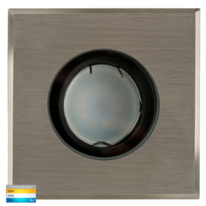 LUTA SQUARE LED 5W 12V TRI-COLOUR 316 S/S ADJUSTABLE INGROUND UPLIGHTER (HV1825T-SQ)