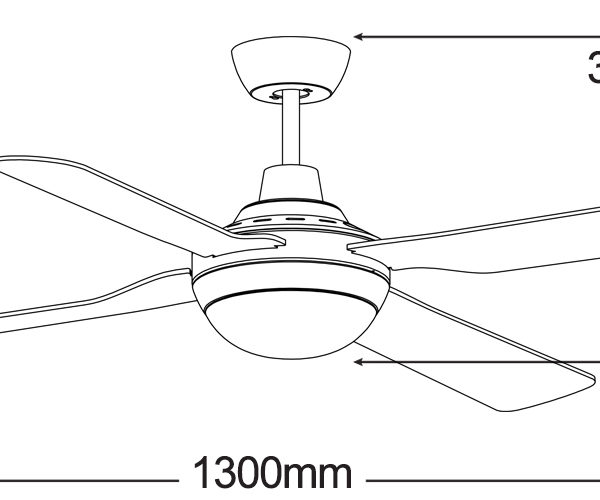 Discovery 52 Abs White Ceiling Fan 15w Cct Light Mdf1343w