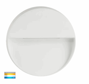 VIRSMA BLACK ROUND 4W 240V LED EXTERIOR STEP LIGHT - BLACK/WHITE (HV3277T)