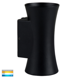 SAVANNAH 9W 240V LED TRI-COLOUR, UP/DOWN WALL WASHER - BLACK (HV3635T-BLK)