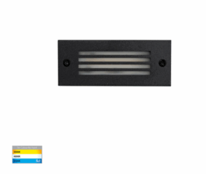 BATA 3W 240V TRI-COLOUR LED GRILL FACE EXTERIOR BRICK LIGHT- WHITE/BLACK/316 STAINLESS STEEL (HV3008T)