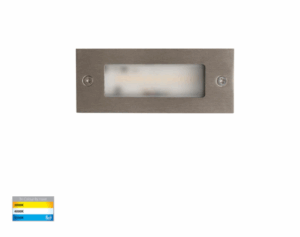 BATA 3W 240V TRI-COLOUR LED PLAIN FACE EXTERIOR BRICK LIGHT - WHITE/BLACK/316 STAINLESS STEEL (HV3007T)