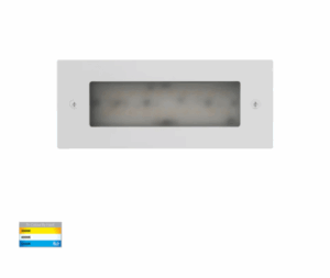 BATA 6W 12V TRI-COLOUR LED PLAIN FACE EXTERIOR BRICK LIGHT- WHITE/BLACK/316 STAINLESS STEEL (HV3005T-12V)