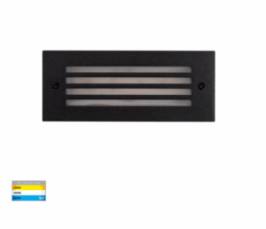 BATA 6W 12V TRI-COLOUR LED GRILL EXTERIOR BRICK LIGHT - WHITE/BLACK/316 STAINLESS STEEL (HV3006T-12V)