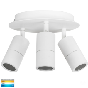 TIVAH 3LT ROUND PLATE, 15W TRI-COLOUR LED - WHITE  (HV4001T-3-WHT-RND) - Image 3