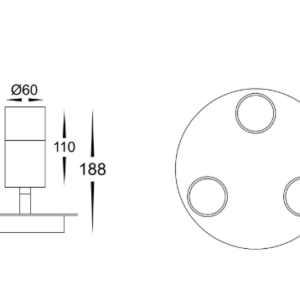 TIVAH 3LT ROUND PLATE, 15W TRI-COLOUR LED - WHITE  (HV4001T-3-WHT-RND) - Image 2