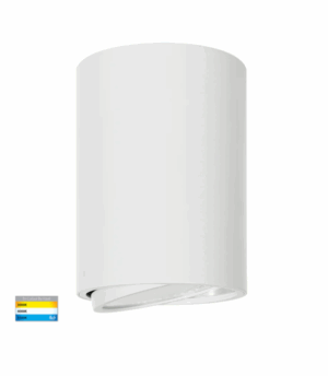 NELLA 18W TRI-COLOUR, ROUND SURFACE MOUNTED (ADJUSTABLE) LED DOWN LIGHT - WHITE/BLACK (HV5815T)