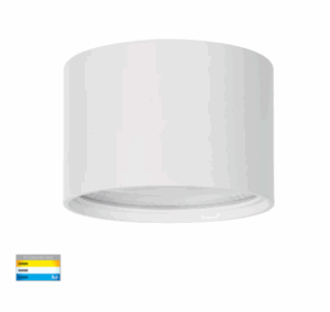 NELLA 12W TRI-COLOUR LED, SURFACE MOUNT DOWN LIGHT - WHITE/BLACK (HV5803T)