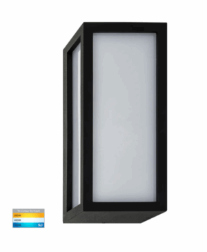 JASPER 12W TRI-COLOUR LED EXTERIOR WALL LIGHT- WHITE/BLACK (HV3669T)