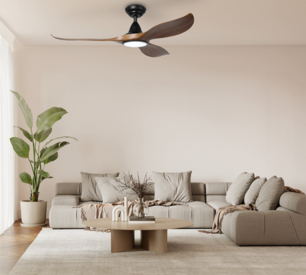 NOOSA 52" (1320mm) BLACK/NEW TEAK DC CEILING FAN WITH LED LIGHT (20684807) - Image 5