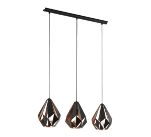 CARLTON PENDANT - 3 LIGHT RAIL