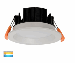 POLLY 8W TRI-COLOUR FIXED ROUND LED DOWN LIGHT - WHITE/BLACK (HV5522T)