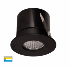 PRIME FIXED 12W (70MM CUT-OUT) TRI-COLOUR LED DOWN LIGHT - WHITE/BLACK (HV5511T)