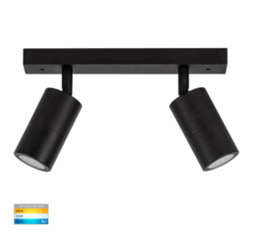 TIVAH 2LT SPOT LIGHT BAR 10W TRI-COLOUR LED - WHITE/BLACK/TITANIUM (HV4001T-2)