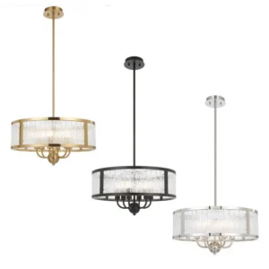 TELBIX NOREL RIPPLED GLASS 6 LIGHT CTC/PENDANT E14
